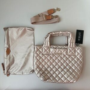 NWT MZ Wallace Mini Metro Tote Deluxe in Pale Rose Gold